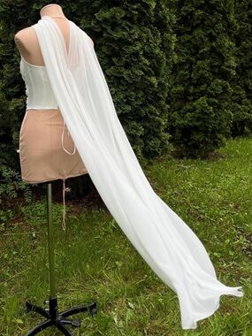 Ivory Chiffon Bridal Veil Shawl